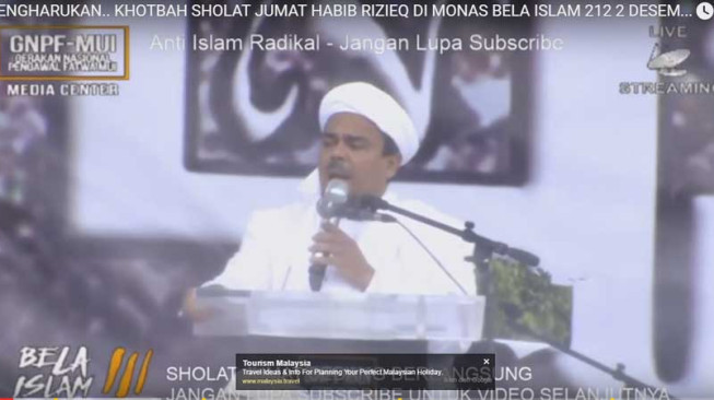 VIDEO : Khotbah Sholat Jumat Habib Rizieq pada Aksi 212