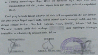 Heboh Surat Kades Menistakan Bupati