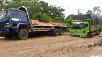 Jalan Desa Kilangan Sudah Ditimbun