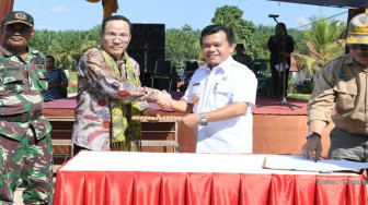 Bupati Merangin Menerima Sumbangan Lima Unit Box Culvert