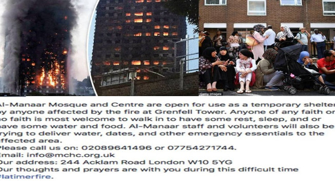 Muslim yang Sedang Makan Sahur Bangunkan Penghuni Grenfell Tower yang Terbakar