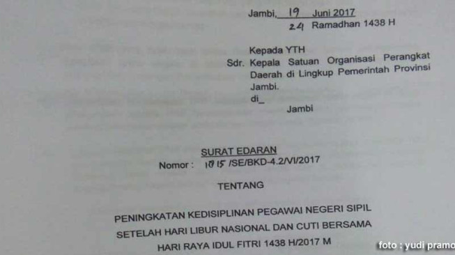 Info Lebaran : Usai Idul Fitri, PNS Jangan Coba-Coba Bolos