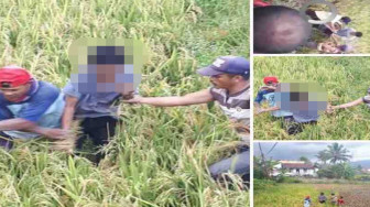 Jatuh Lalu Kabur ke Sawah, Penjambret Diamuk Massa