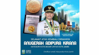 Lagi, Kota Jambi Raih Anugerah Adipura