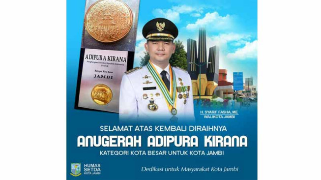 Lagi, Kota Jambi Raih Anugerah Adipura
