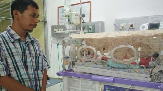 Bahagianya Dedi dan Novrita, Dapat Bayi Kembar Tiga