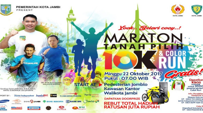 Spektakuker, Pemkot Adakan Maraton 10 K dan Color Run Terbesar di Provinsi Jambi
