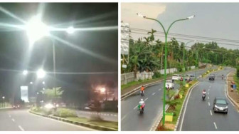 Masyarakat Apresiasi, Pemkot Pasang Lampu LED di Ruas Jalur Bandara