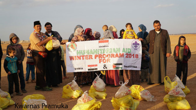 Kwarnas Pramuka Salurkan Bantuan Untuk Pengungsi Palestin dan Yordania