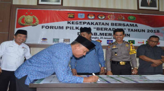 Tiga Peserta Pilkada Merangin Sepakat Jaga Perdamaian