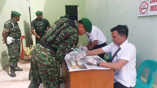 Dites Urine Mendadak, Puluhan Anggota Kodim Selamat