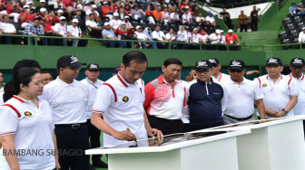 Presiden Resmikan Renovasi Lapangan Tenis GBK