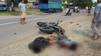 Vixion Hantam Truk, Putra Bersimbah Darah