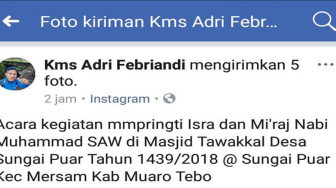 Posting Desa Sungai Puar Masuk Wilayah Tebo, Netizen Bully Sekdes
