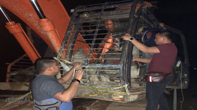Excavator Milik Kades Muaro Kibul Disita Polisi