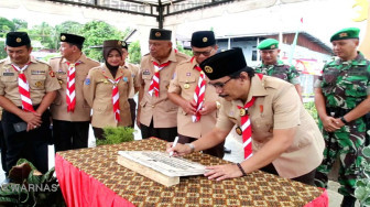 Tugu Pramuka Berdiri di Perbatasan Indonesia-Malaysia