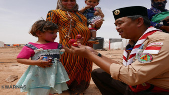 Kisah Relawan Pramuka Bersama Anak-anak Pengungsi Palestina