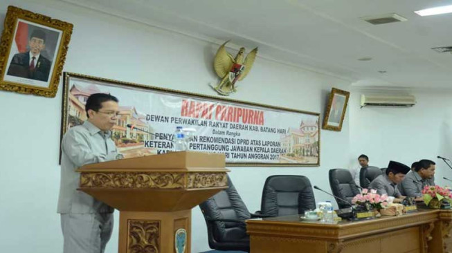 DPRD Batanghari Sampaikan Rekomendasi LKPJ Bupati 2017