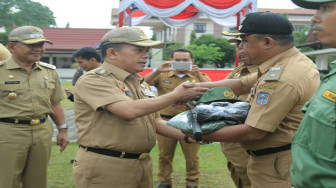 Merangin Gelar Apel Siaga Linmas Amankan Pilkada Merangin 2018