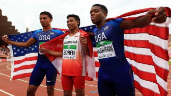 Kibarkan Merah Putih, Zohri Cetak Sejarah di Kejuaraan Dunia Atletik