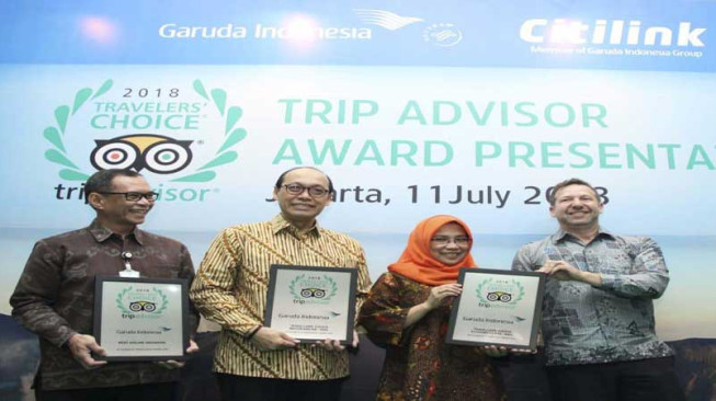 Garuda Rebut Tiga Kategori Penghargaan Trip Advisor Award