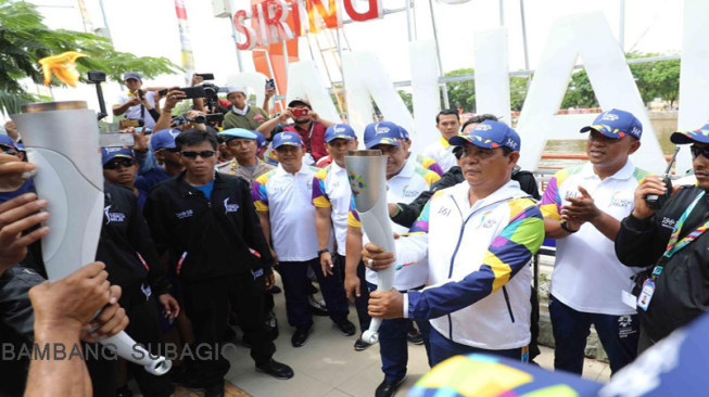 Kirab Obar Asian Games Singgah di Kota Seribu Sungai