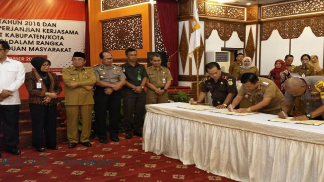 Bupati dan Walikota Teken Perjanjian Kerjasama APIP dan APH
