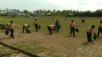 Peringati HUT ke-11 Saka Wira Kartika, Satgas TMMD dan Anggota Pramuka Gelar Bhakti Sosial