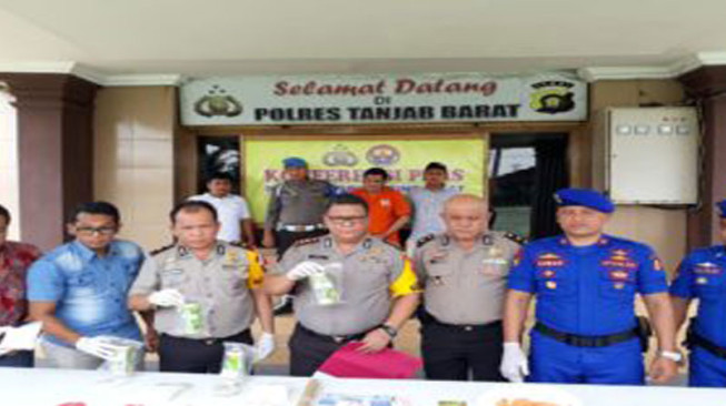 Polres Tanjab Barat Tangkap Pelaku Penyeludupan Narkoba dari Malaysia