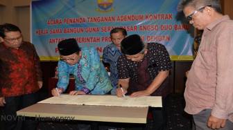 Pemprov – PT EBN Tandatangani Adendum Kontrak Pembangunan Pasar Angso Duo