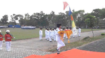 Kapolres Muaro Jambi Pimpin Upacara Penurunan Bendera HUT ke-73 Kemerdekaan RI