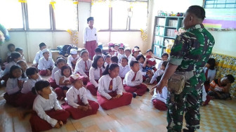 Satgas TMMD Berikan Wasbang ke Pelajar Sekolah Dasar