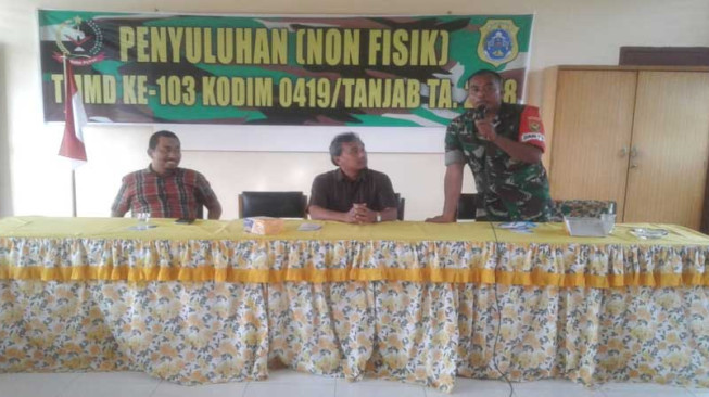 Satgas TMMD 103 Kodim Tanjab Undang BPN Sosialisasi Cara Pembuatan Sertifikat