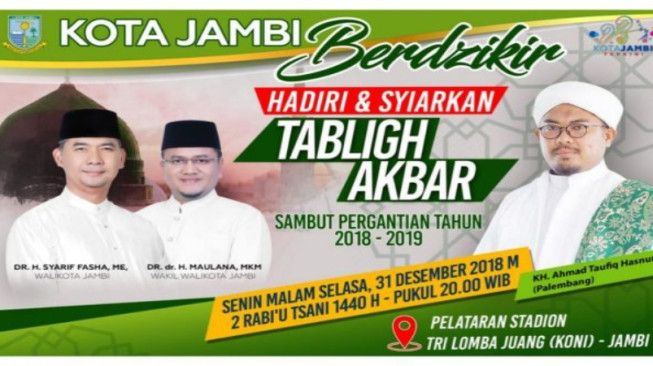 Malam Tahun Baru, Wali Kota Fasha, Ajak Hadiri Tabligh Akbar dan Doa Serta Penggalangan Donasi Kemanusiaan Untuk Korban Tsunami Banten dan Lampung