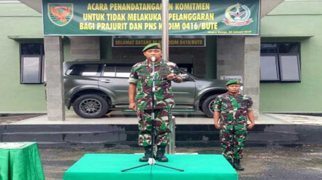 Prajurit dan PNS Kodim 0416/Bute Komitmen Untuk Tidak Melakukan Pelanggaran