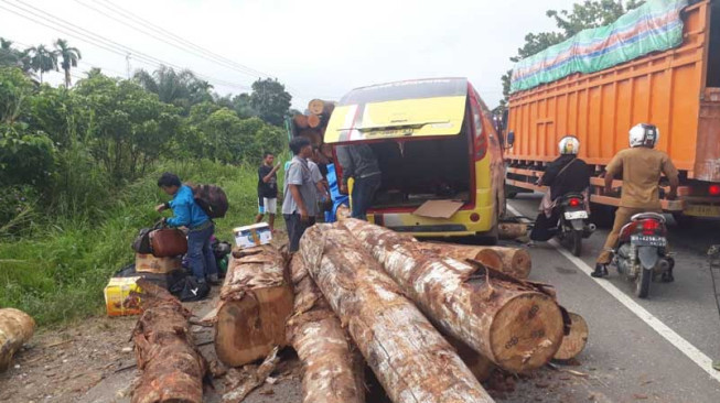 Bus Hantam Truk, Satu Tewas, Enam Luka-Luka