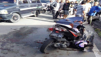 Laka Lantas di Semurup Honda Beat Ringsek