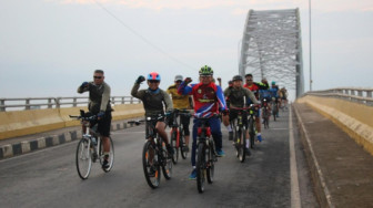 Sinergitas TNI Polri, Gowes Kamtibmas Polda Jambi Bersama Personil Kodim 0415/Bth