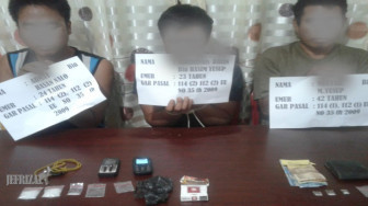 Lagi, Polisi Bekuk Tiga Orang Pelaku Pengedar Shabu