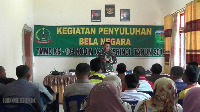 Satgas TMMD ke 104 Kodim 0417/Kerinci, Berikan Penyuluhan Bela Negara