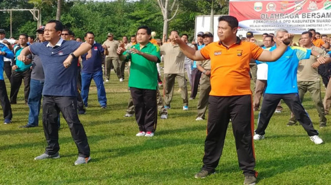 Pemkab dan Polres Muaro Jambi Gelar Senam Bersama