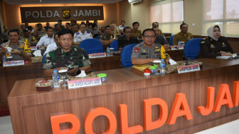 Danrem 042/Gapu Hadiri Vicon Kesiapan Akhir Pemilu Tahun 2019