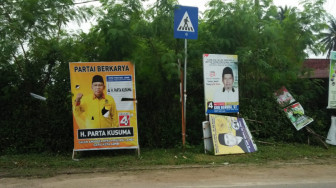 APK Baliho Peserta Pemilu, di Hari Terakhir Masih Banyak yang Belum Diturunkan