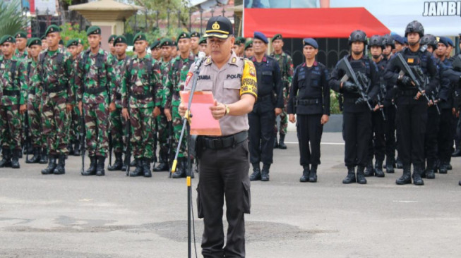 Kapolda Pimpin Apel Bersama TNI-Polri BKO Polda Jambi