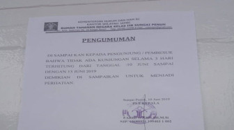 Empat Hari Rutan Sungai Penuh Ditutup