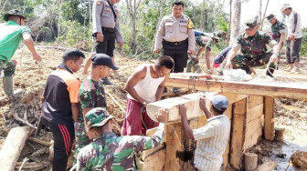 Pembangunan Jembatan TMMD Sudah Banyak Kemajuan