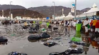 Hujan Deras di Kota Mina, tidak Berpengaruh bagi Jemaah Haji Sarolangun