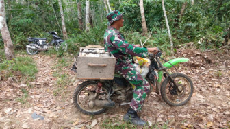 Kodim 0420/Sarko dan Masyarakat Mulai Lakukan Pengedropan Material