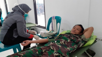 Kodim 0419 Tanjab Gelar Bhaksos Donor Darah