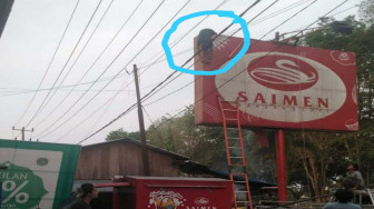 Kesetrum Saat Perbaiki Billboard Saimen, Pria asal Bungo, Dilarikan ke RSUD